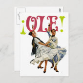 ヴィンテージレトロ女性はFlamenco Dancers Oleをスポーイン！ ポストカード (正面/裏面)