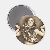 ヴィンテージレトロ女性サイドショースネークシャーマー マグネット (正面/裏面)