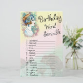 ヴィンテージレトロ女性誕生日単語スクランブルゲーム (スタンド正面)