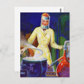 ヴィンテージレトロ女性30sパルプレディ女性科学者 ポストカード (正面/裏面)