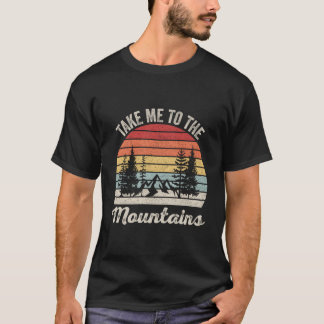 ヴィンテージレトロ山の自然ヒキに私を取る Tシャツ