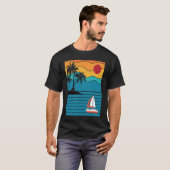 ヴィンテージレトロ帆船80s 70sスタイル帆船 tシャツ (正面フル)