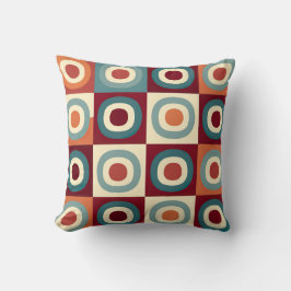 ヴィンテージレトロ幾何学円パターン クッション