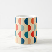 ヴィンテージレトロ幾何学的ヒッピーファンキーボーカラフル コーヒーマグカップ (中央)