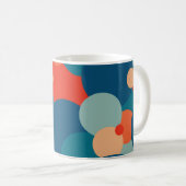 ヴィンテージレトロ幾何学的ヒッピーファンキーボーカラフル コーヒーマグカップ (正面右)