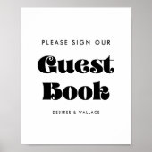 ヴィンテージレトロ当社のゲストブック結婚のサイン ポスター (正面)