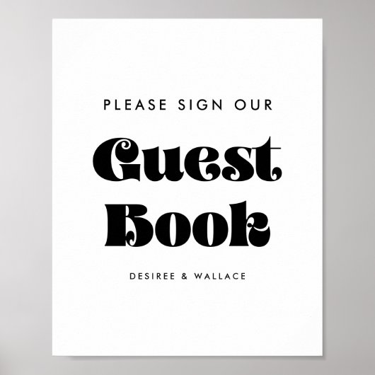 ヴィンテージレトロ当社のゲストブック結婚のサイン ポスター (正面)