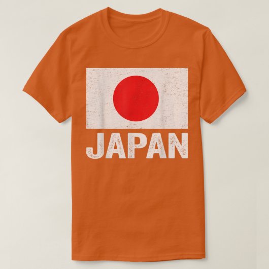 ヴィンテージレトロ愛国男性女性日本国旗の距離 Tシャツ (デザイン正面)