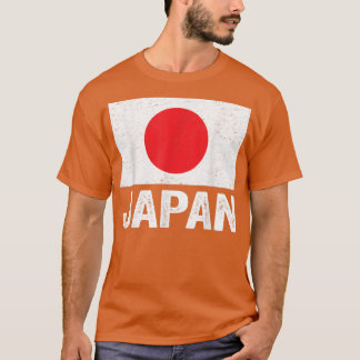 ヴィンテージレトロ愛国男性女性日本国旗の距離 Tシャツ