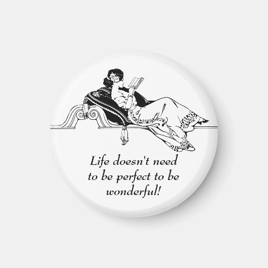 ヴィンテージレトロ感動的ライフ引用文 マグネット (正面)