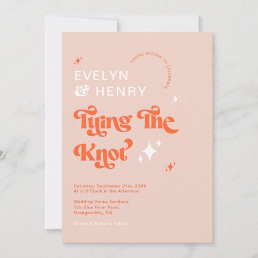 ヴィンテージレトロ我々は結び目結婚の 招待状 (正面)