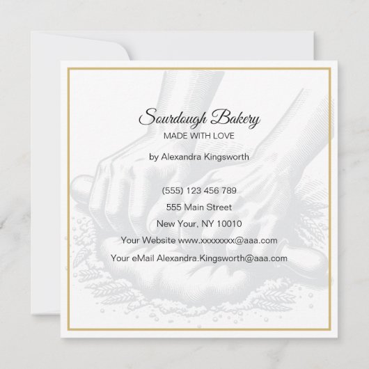 ヴィンテージレトロ手作りソーファードベーカリーfor baker サンキューカード (裏面)