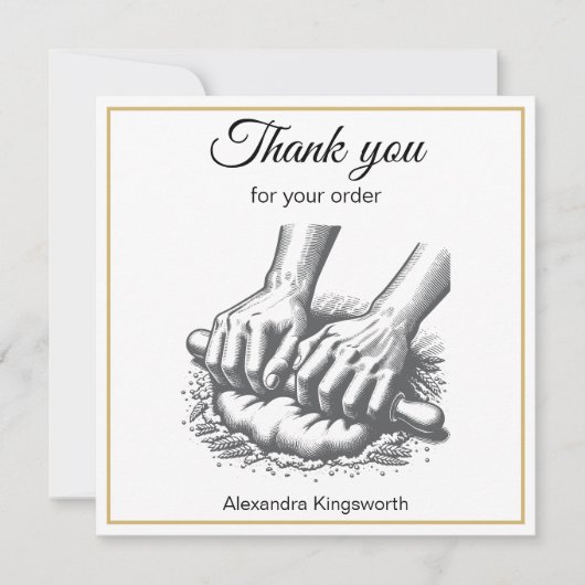 ヴィンテージレトロ手作りソーファードベーカリーfor baker サンキューカード (正面)