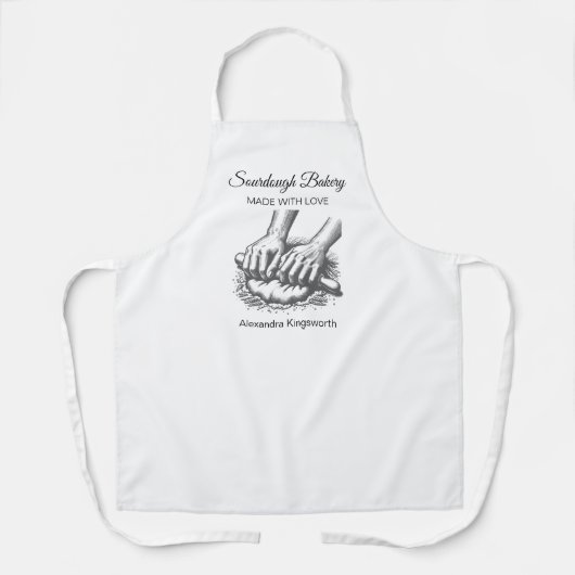 ヴィンテージレトロ手作りソー生地のベーカー用ベーカー エプロン (正面)