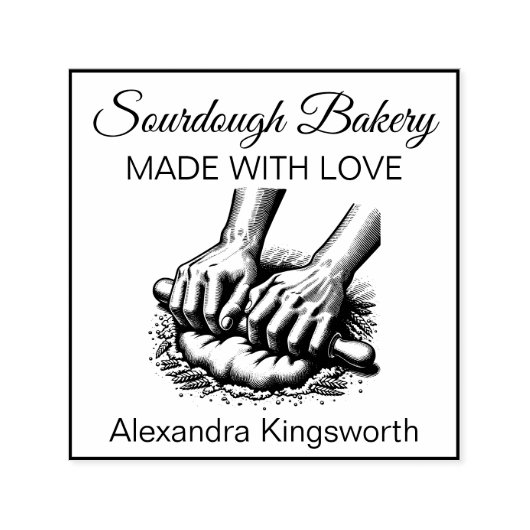 ヴィンテージレトロ手作りソー生地のベーカー用ベーカー セルフインキングスタンプ (デザイン)