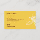 ヴィンテージレトロ手作りブラウンイエローハチミツバメのロゴ 名刺 (裏面)