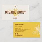 ヴィンテージレトロ手作りブラウンイエローハチミツバメのロゴ 名刺 (正面/裏面)