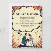 ヴィンテージレトロ新婦アーポップ・アートのト漫画結婚ズ 招待状 (正面)