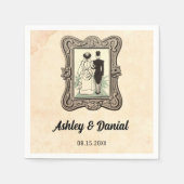 ヴィンテージレトロ新婦素朴50s漫画結婚ズ スタンダードカクテルナプキン (正面)