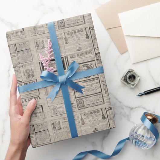 ヴィンテージレトロ新聞ギフト ラッピングペーパー (ギフト)