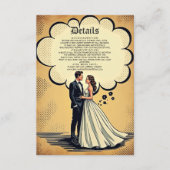 ヴィンテージレトロ新郎新婦漫画ブック結婚ズ エンクロージャーカード (正面)