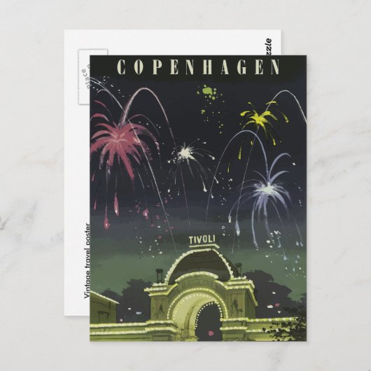 ヴィンテージレトロ旅行はがきデンマーク ポストカード (正面/裏面)