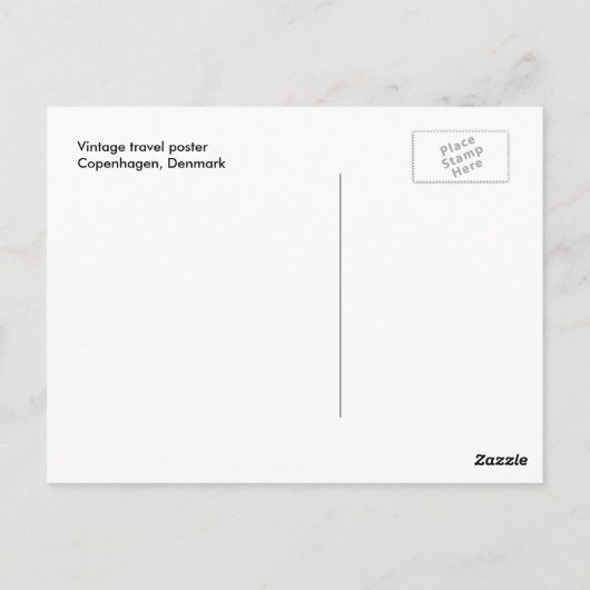 ヴィンテージレトロ旅行はがきデンマーク ポストカード (裏面)