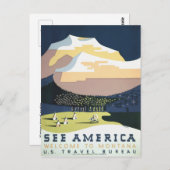ヴィンテージレトロ旅行はがきモンタナUSA ポストカード (正面/裏面)