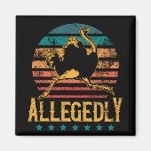 ヴィンテージレトロ日没と言われるダチョウおもしろい鳥 マグネット (正面)