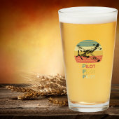 ヴィンテージレトロ日没、飛行機パイロット、航空クール機 タンブラーグラス