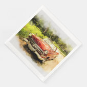 ヴィンテージレトロ旧クラシック車オートウォーターカラーアート (コーナー)