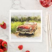 ヴィンテージレトロ旧クラシック車オートウォーターカラーアート (インサイチュ)