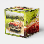 ヴィンテージレトロ旧クラシック車オートウォーターカラーアート フェイバーボックス (裏面サイド)