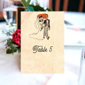 ヴィンテージレトロ旧スタイル漫画ブックラスティック結婚ズ テーブルナンバー