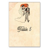 ヴィンテージレトロ旧スタイル漫画ブックラスティック結婚ズ テーブルナンバー (裏面)
