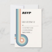 ヴィンテージレトロ旧スタイル70sウェディングRSVPカード 出欠カード (正面)