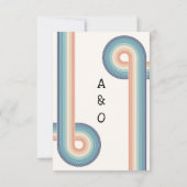 ヴィンテージレトロ旧スタイル70sウェディングRSVPカード 出欠カード (裏面)