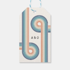 ヴィンテージレトロ旧スタイル70s結婚式招待状 ギフトタグ