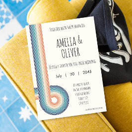 ヴィンテージレトロ旧スタイル70s結婚式招待状 招待状