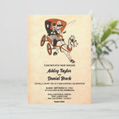 ヴィンテージレトロ旧新婦スタイリッシュ結婚ズ 招待状 (スタンド正面)