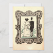 ヴィンテージレトロ旧田舎風50年代の漫画をテーマ結婚にした 招待状 (裏面)