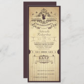 ヴィンテージレトロ映画チケットザキンセアニロ招待状 招待状 (正面/裏面)