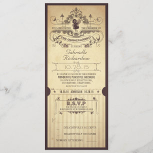 ヴィンテージレトロ映画チケットザキンセアニロ招待状 招待状