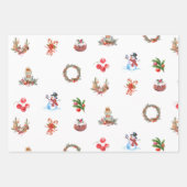 ヴィンテージレトロ水彩クリスマスコラージュ ラッピングペーパーシート (正面3)