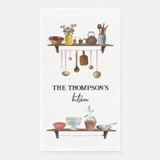 ヴィンテージレトロ水彩台所用品 (正面)