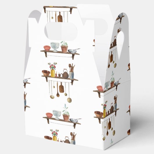 ヴィンテージレトロ水彩台所用品 フェイバーボックス (オープン)