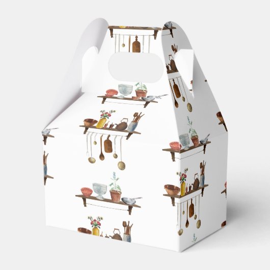 ヴィンテージレトロ水彩台所用品 フェイバーボックス (正面サイド)