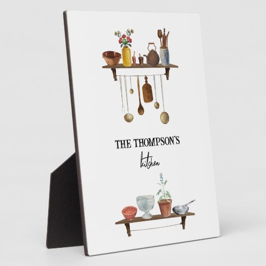 ヴィンテージレトロ水彩台所用品 フォトプラーク (側面)