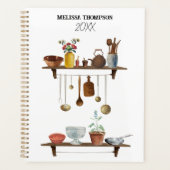 ヴィンテージレトロ水彩台所用品 プランナー手帳 (正面)