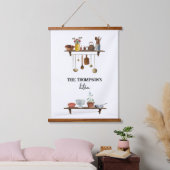 ヴィンテージレトロ水彩台所用品 吊り下げ型タペストリー (寝室)